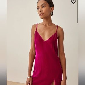 Reformation Rhubarb Lyza Velvet Dress